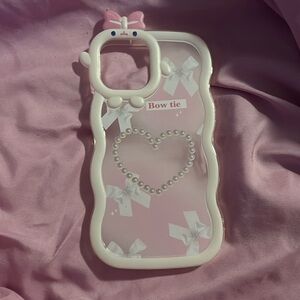 Bow tie phone case in pink, Iphone 11 Pro